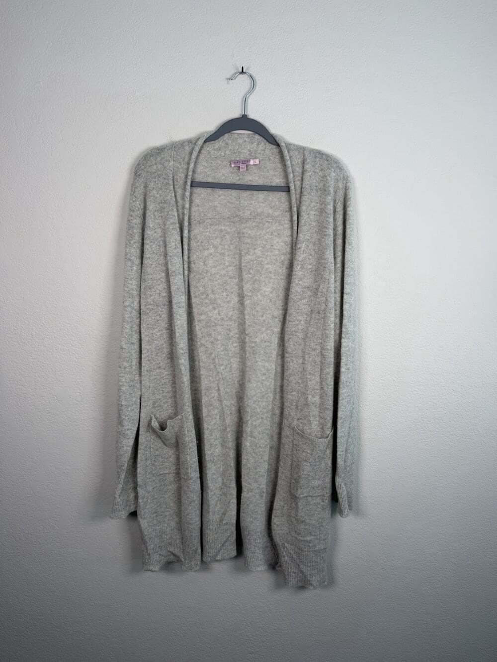Calypso St. Barth Gray Open-Front Draped Cashmere Cardigan Size Large Cozy